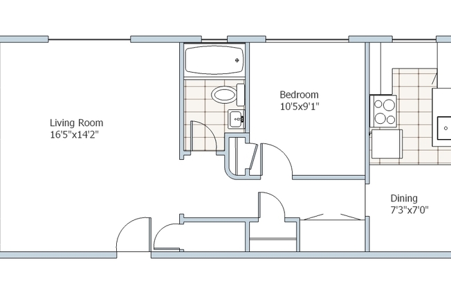 1 bed, 1 bath, 600 sqft, $1,475, Unit 104