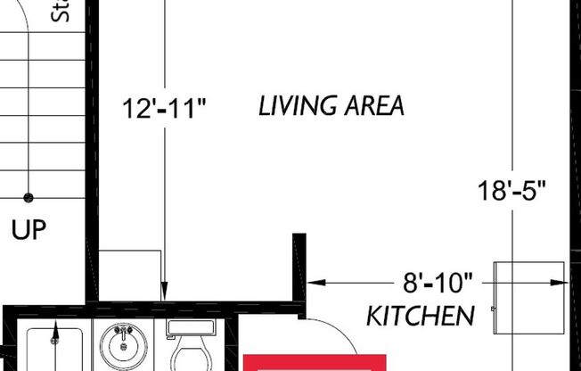 Studio, 1 bath, 308 sqft, $1,295, Unit 304