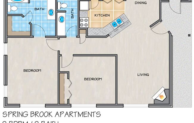 2 beds, 2 baths, 1,115 sqft, $1,295, Unit 1333
