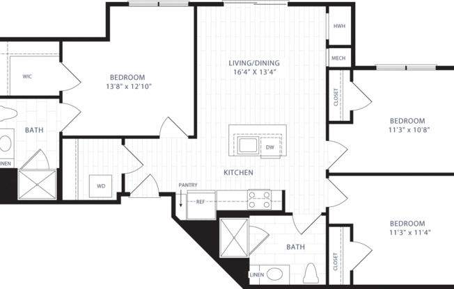 2 beds, 2 baths, 1,187 sqft, $3,770, Unit 522