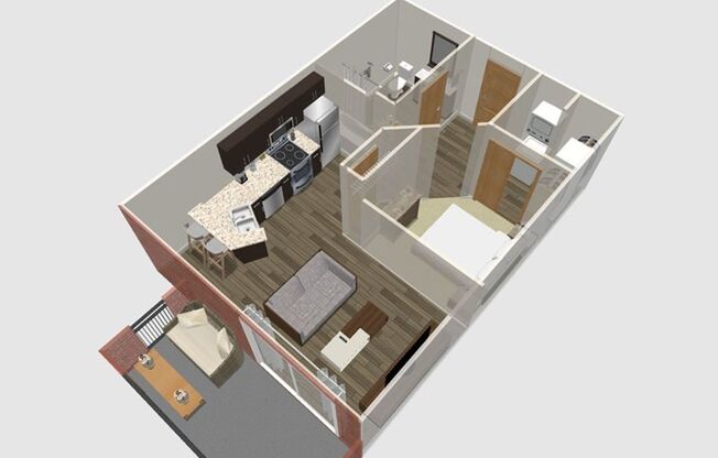 Studio, 1 bath, 557 sqft, $1,565, Unit 104-311