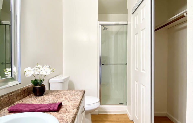 Bathroom With Adequate Storage at The Glens, California, 95125