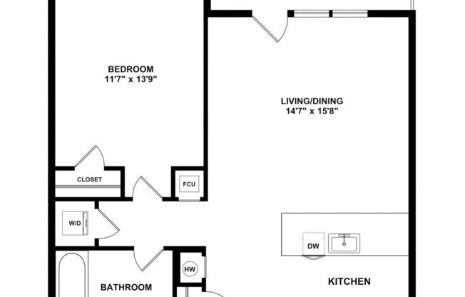 1 bed, 1 bath, 766 sqft, $2,300