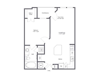 1 bed, 1 bath, 652 sqft, $1,347