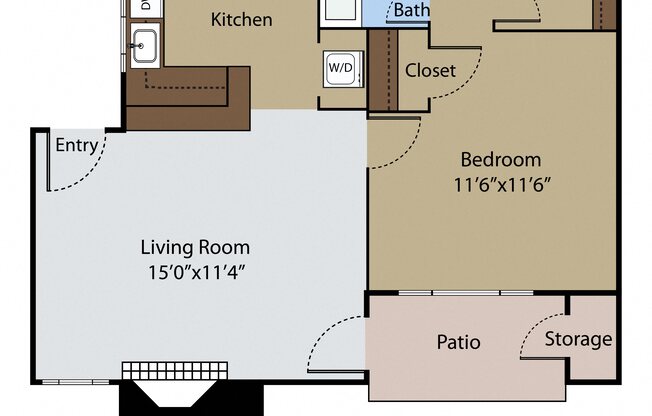 1 bed, 1 bath, 575 sqft, $1,005