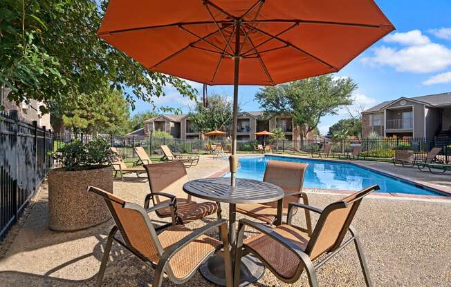 Northridge Court Apartments Pool and Outdoor Seating Midland Texas Apartments