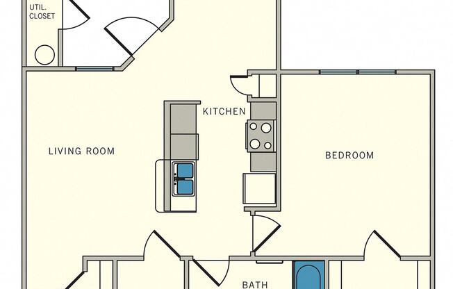 The Lookout at Comanche Hill | Unit A3 - one bed, one bath  at Comanche Hill | Unit A2 - one bed, one bath, at CLEAR Property Management , The Lookout at Comanche Hill Apartments,  San Antonio 78247