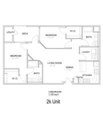 2 beds, 2 baths, 1,120 sqft, $1,580