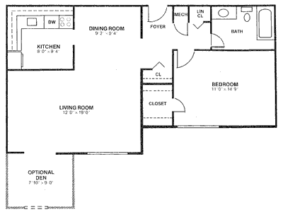 1 bed, 1 bath, 744 sqft, $1,370