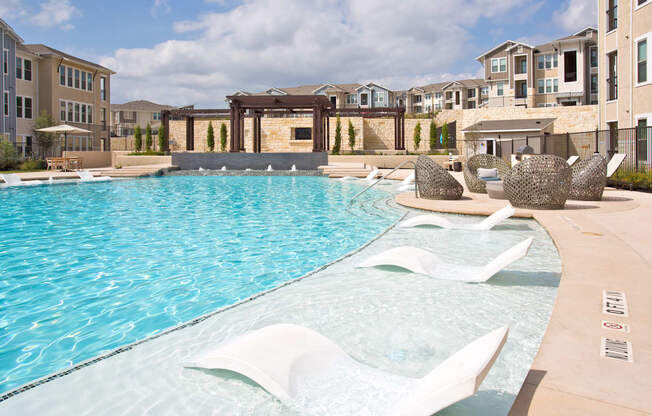 Relaxing Swimming Pool With Sundeck at Edge and Stone, Texas, 78260
