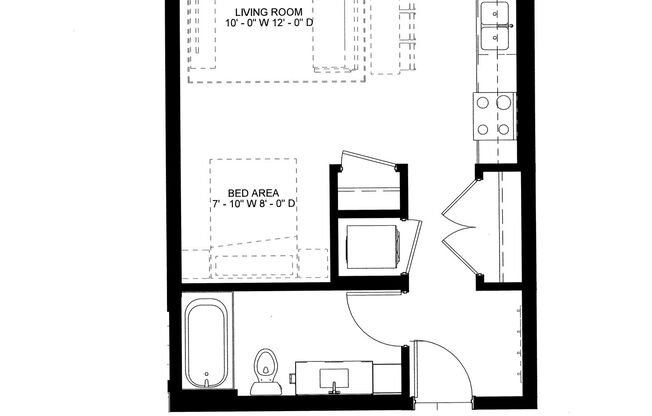 Studio, 1 bath, 513 sqft, $1,205, Unit 305