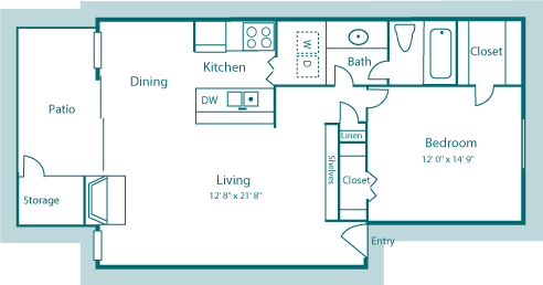 1 bed, 1 bath, 818 sqft, $1,196