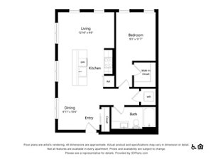 1 bed, 1 bath, 708 sqft, $2,860