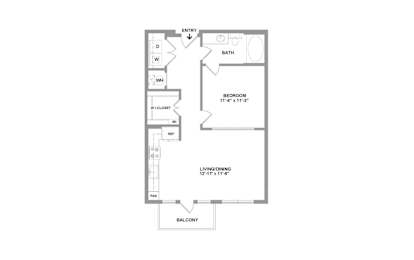 1 bed, 1 bath, 668 sqft, $1,508