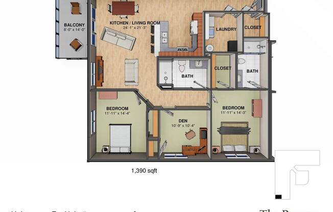 3 beds, 2 baths, 1,390 sqft, $2,810, Unit MEQ-6835-207