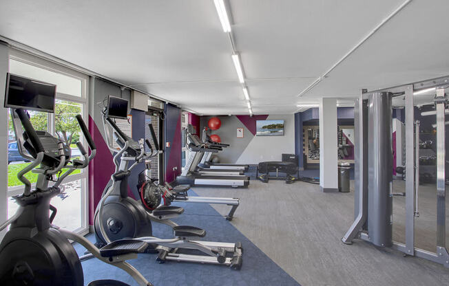 Cardio equipment available in the fitness center