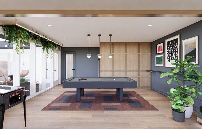 Take part in friendly competition in the spacious game room at Modera Beaverton.