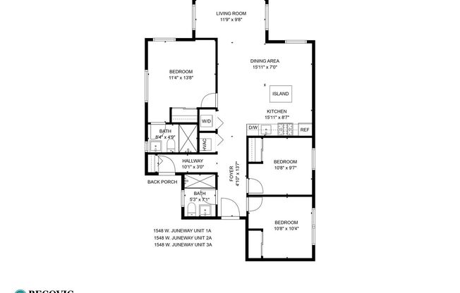3 beds, 2 baths, 894 sqft, $2,750, Unit 1548-2A