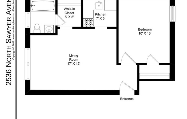 1 bed, 1 bath, 560 sqft, $1,695, Unit 101