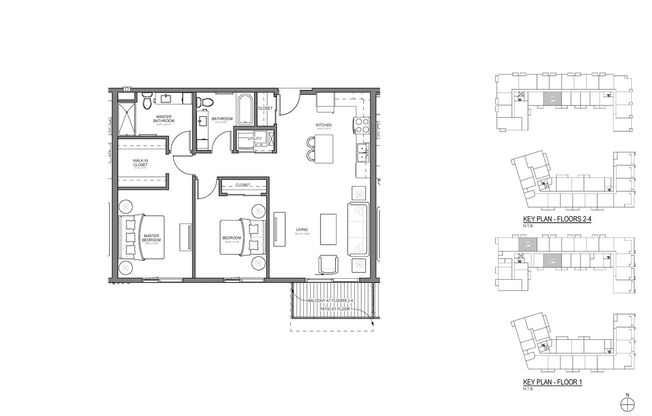 2 beds, 2 baths, 1,087 sqft, $1,850, Unit 106-A