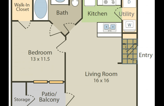 1 bed, 1 bath, 655 sqft, $1,065