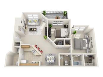 2 beds, 1 bath, 933 sqft, $1,789