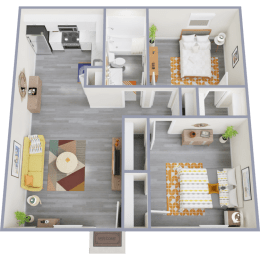 2 beds, 1 bath, 806 sqft, $1,096