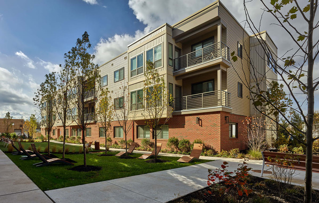 Lansdale Station Apartments building exterior showing balconies