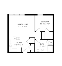 1 bed, 1 bath, 633 sqft, $1,485