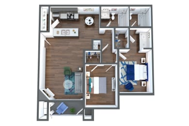 2 beds, 2 baths, 1,121 sqft, $1,546