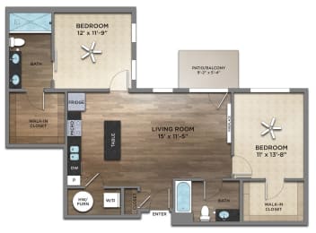 2 beds, 2 baths, 1,085 sqft, $2,174