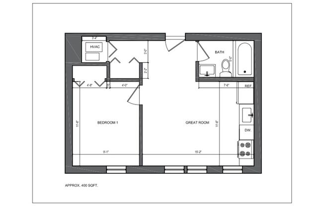 1 bed, 1 bath, $1,475, Unit 206