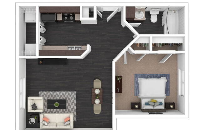 1 bed, 1 bath, 635 sqft, $1,629