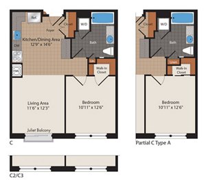 1 bed, 1 bath, 647 sqft, $1,765