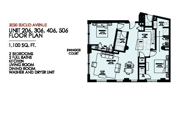 2 beds, 2 baths, 1,096 sqft, $1,695, Unit 406