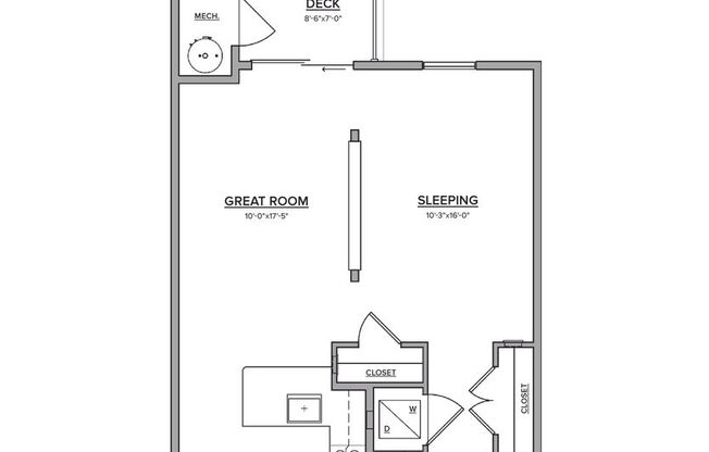 Studio, 1 bath, 622 sqft, $1,750, Unit 6103