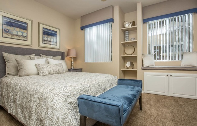 Bedroom with bed and window at The Fairways by Picerne, Las Vegas, Nevada