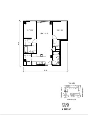 2 beds, 2 baths, 1,068 sqft, $4,424