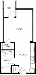 Studio, 1 bath, 493 sqft, $2,020