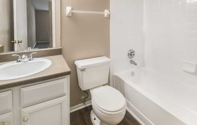 Model Bathroom at Reflections Apartment Homes in Gainesville, Florida, FL