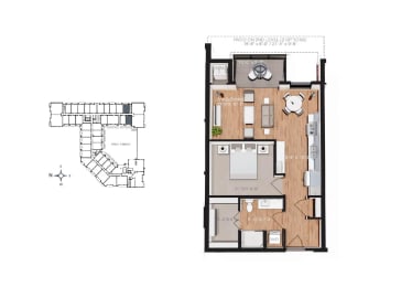 1 bed, 1 bath, 669 sqft, $1,690