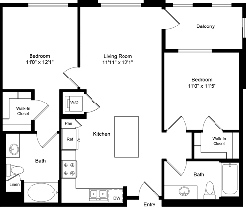 2 beds, 2 baths, 980 sqft, $3,433, Unit 2260