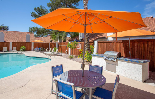 Grill and Lounge Area at Orange Tree Village Apartments in Tucson AZ