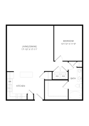 1 bed, 1 bath, 883 sqft, $1,680