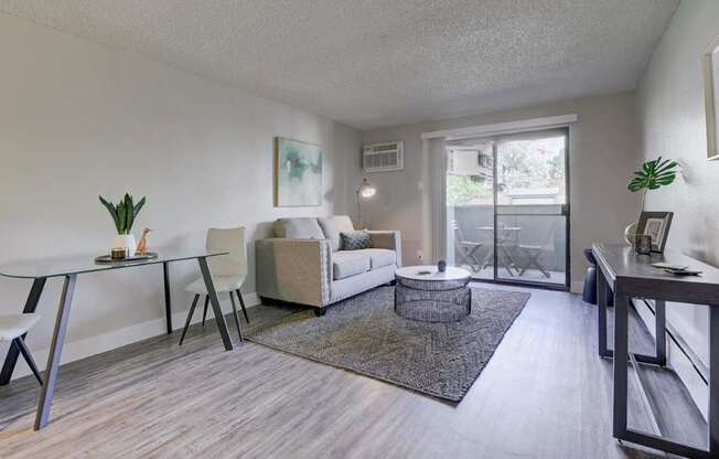 Hudson at Highline Apartments in Denver, Colorado Model Living Room and Dining Area
