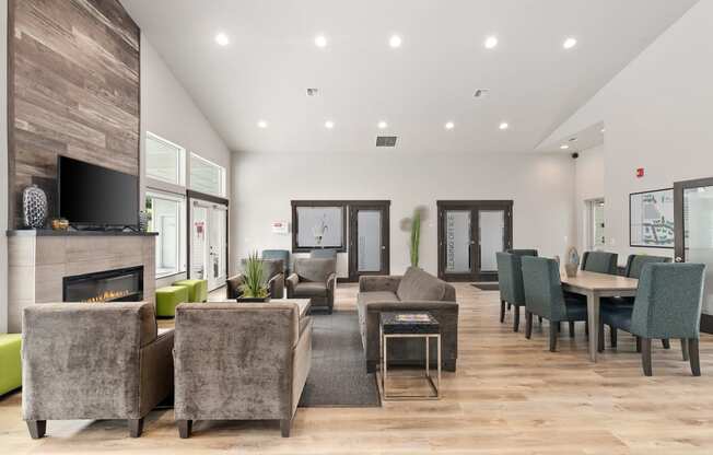 Pioneer Meadows Clubhouse Lounge with Fireplace
