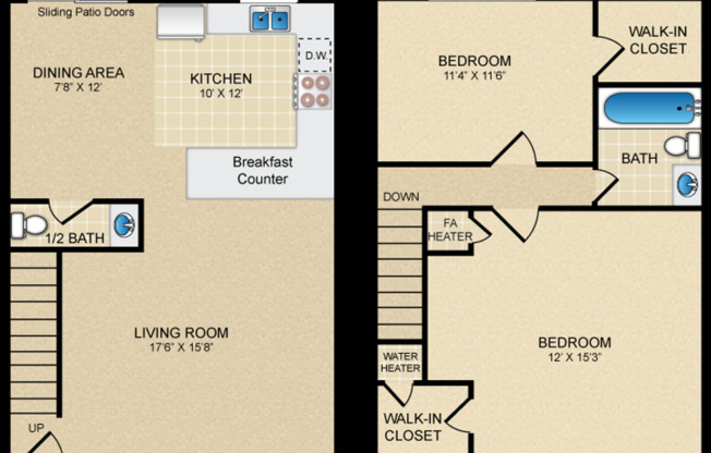 2 beds, 1.5 baths, 1,100 sqft, $2,595, Unit 26