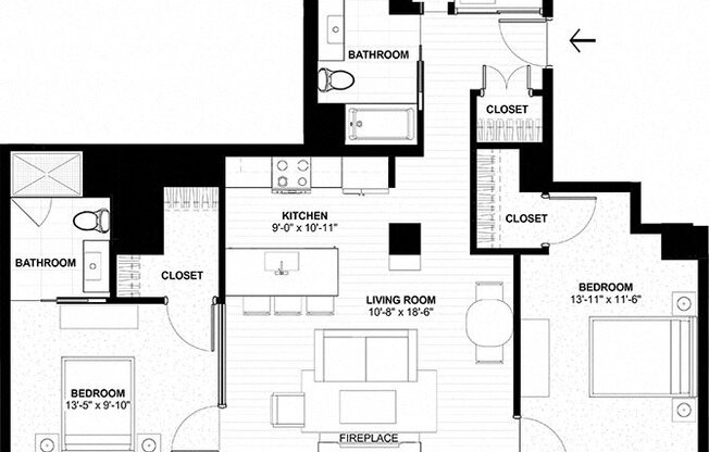 2 beds, 2 baths, 985 sqft, $1,674