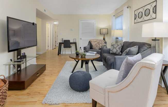 Living Room at West Pointe Apartments, North Carolina