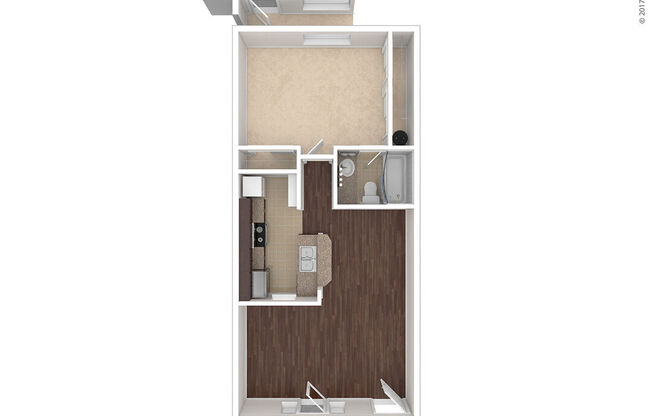 1 bed, 1 bath, 618 sqft, $879